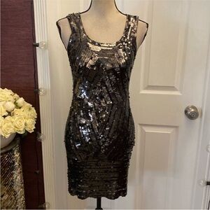 Gryphon Black Sequin Mini Dress, XS
